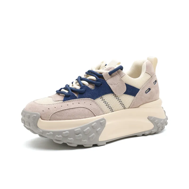D FUSE SCANDINAVIA Cushioned Wear Resistant Breathable Lightweight Height Increasing Low Top Chunky Sneakers Women's-1