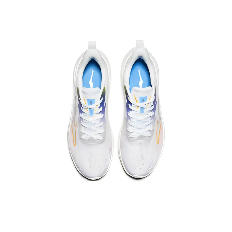 Erke Cushioning Anti-Slip And Wear-Resistant Lightweight Rebound Low-Top Running Shoes Men's White Blue Purple-2