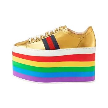 GUCCI Platform Shoes Women's Gold