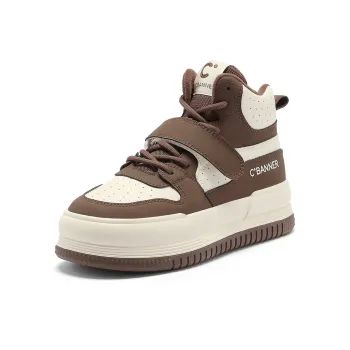 C°BANNER High Top Skateboard Shoes Women's White Coffee