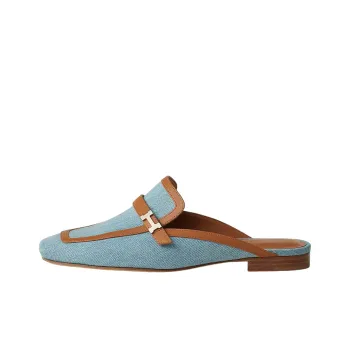 HERMES Slip Resistant Closed Toe Slippers Women's Blue