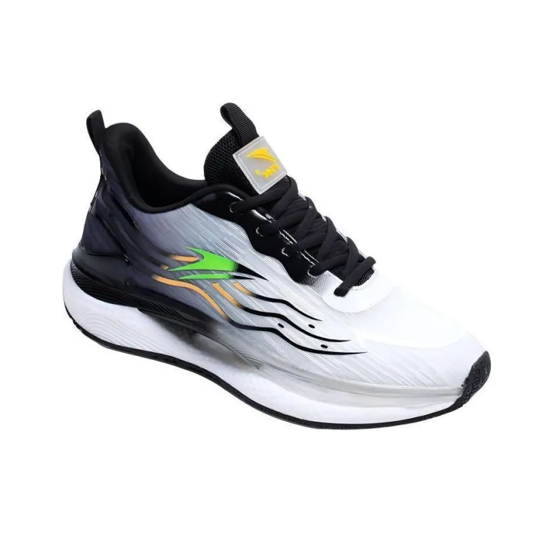 Kinglake Slip Resistant Low Top Running Shoes Unisex White Gray Green-3