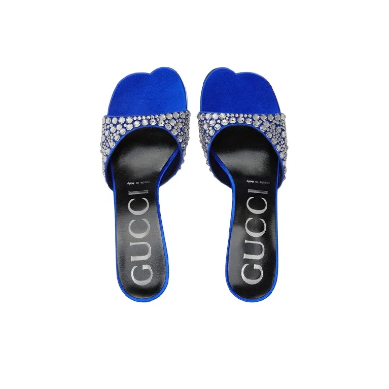 GUCCI Slide Slippers Women's Blue-2