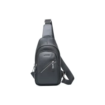 Old Man's Head Cow Leather Shoulder Bag Crossbody Bag Sling Bags Regular Men's Black