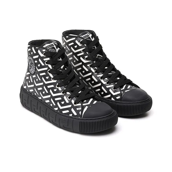 VERSACE Stylish Skateboarding Shoes Men's Black-2