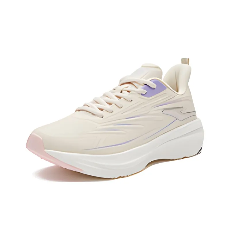 Erke Cushioned Slip Resistant Abrasion Resistant Breathable Low Top Running Shoes Women's Gray Purple-2