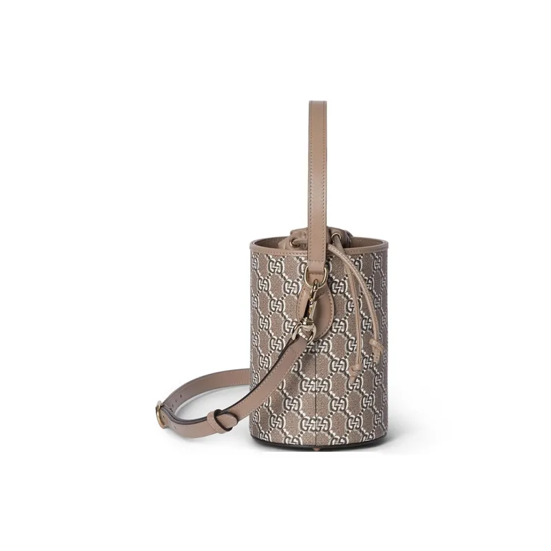 GUCCI Canvas With Leather Binding Bucket Bags Shoulder Bag Crossbody Bag Handbag Extra Mini Women's Taupe-2