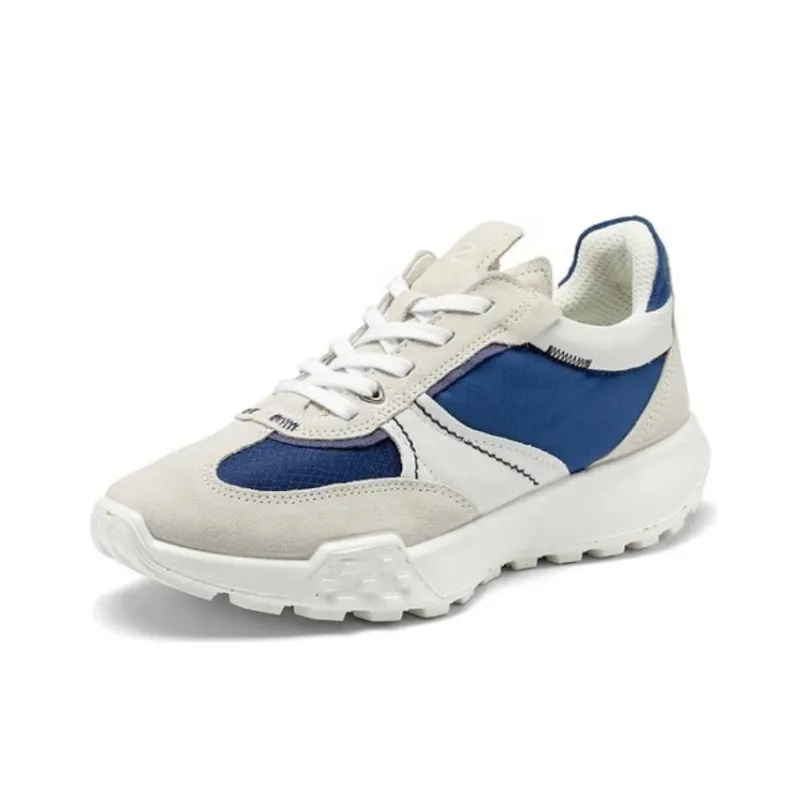 Ecco Slip Resistant Low Top Chunky Sneakers Women's White Blue-1