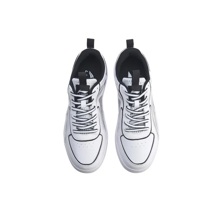LiNing Cushioning Low-Top Skateboard Shoes Men's Black White-3