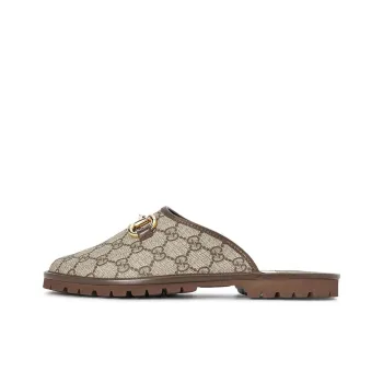 GUCCI Gg Slipper Beige Canvas
