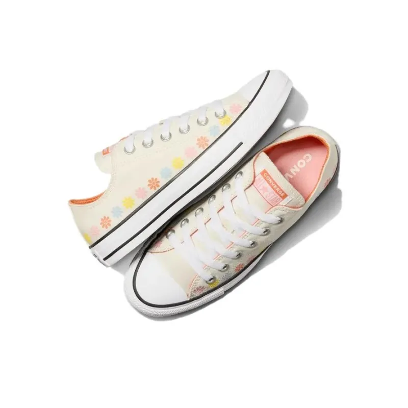 Converse Chuck Taylor All Star Abrasion Resistant Breathable Low Top Canvas Shoes Women's Beige-3