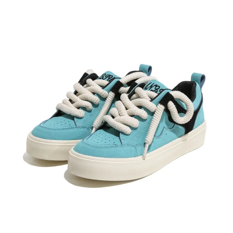 HUANQIU Low Top Skateboard Shoes Women's Lake Blue-2
