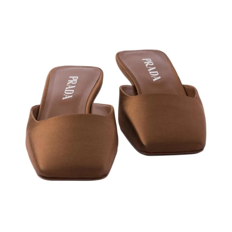 PRADA Square-toe Satin Mules-4