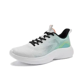 QIAODAN Cushioned Wear-Resistant Moisture-Wicking Low-Top Running Shoes Men's White Green