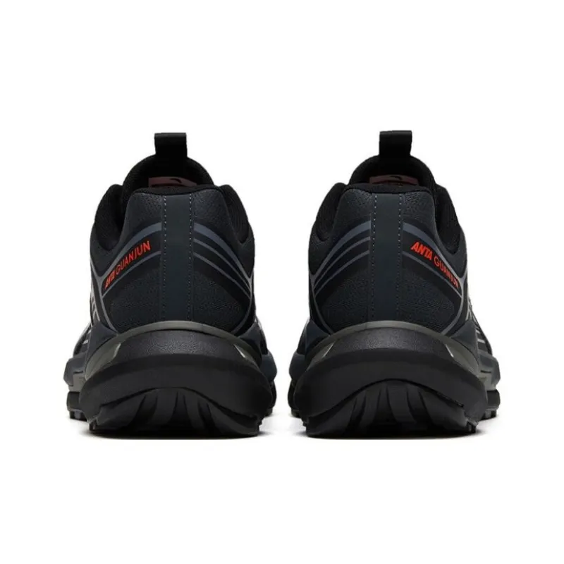 Anta Anti Slip Wear Resistant Low Top Running Shoes Men's Black-3