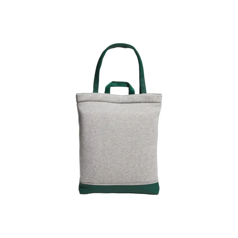 Adidas Cotton Blended With Recycled Polyester Tote Bag Shopping Bag Handbag Unisex Medium Heather Gray & Green-2