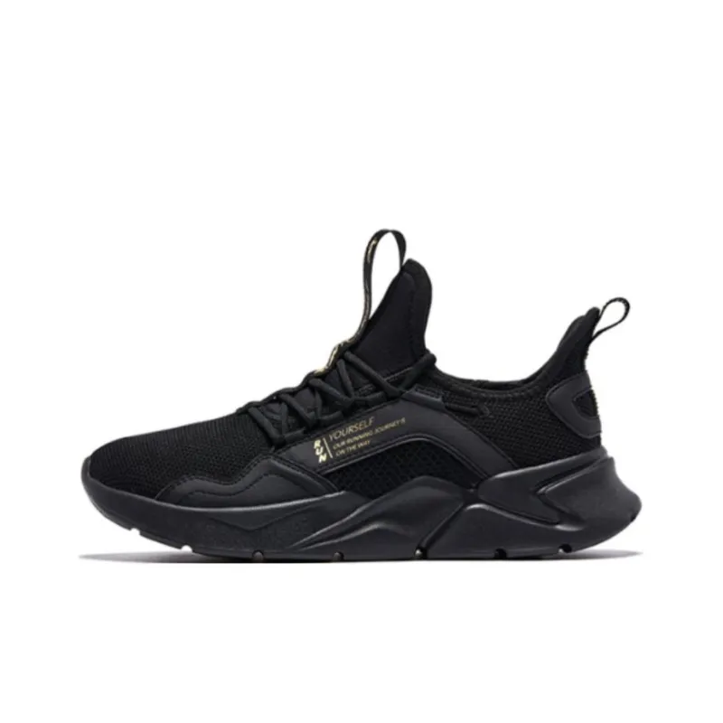 QIAODAN Cushioning Anti Slip And Wear Resistant Low Top Running Shoes Men's Black-0