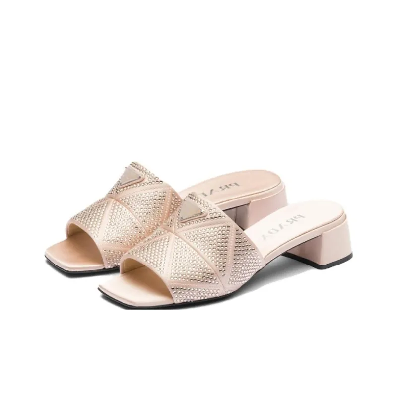PRADA Crystal Satin Mules-2