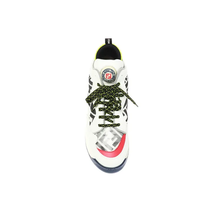 FENDI Women's T-Rex Leather High Sole 'White Blue Green'-3