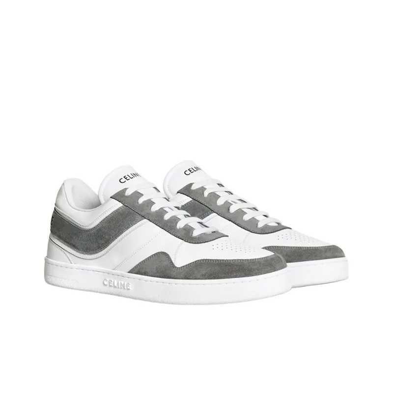 CELINE Low Lace Up Grey Optic White-2