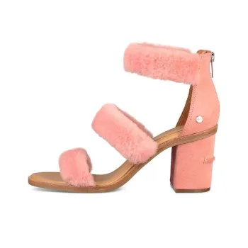 UGG Del Rey Fluff Heel High Heel Sandal Women's Cherry Blossom Pink