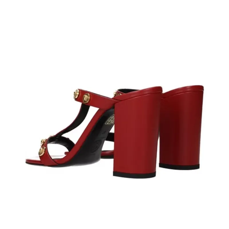 VERSACE Slide Slippers Women's Red-3