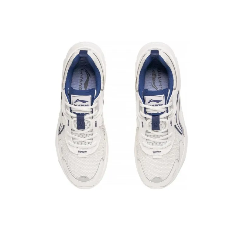 LiNing Cloud Sea Anti Slip Wear Resistant Low Top Sports Casual Shoes Men's Mist White Silver-3