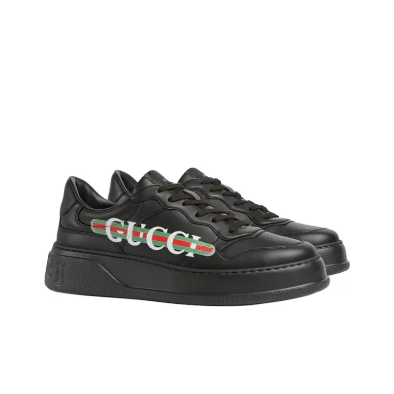 GUCCI Low Top Skateboard Shoes Men's Black-1