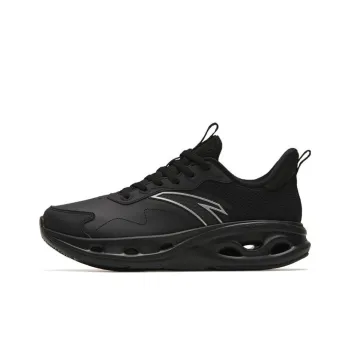 Anta Cushioning Anti Slip Wear Resistant Breathability Low Top Running Shoes Women's Bright Black
