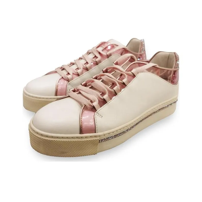 RENE CAOVILLA Skateboard Shoes Women's Pink White-2