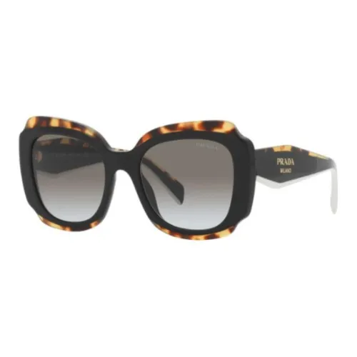 PRADA Acetate Irregular Shape Sunglasses Women's Tortoiseshell