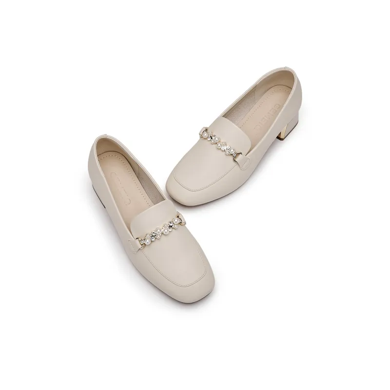 GEMEIQ Loafers Women's Low Top Black/Ecru-7