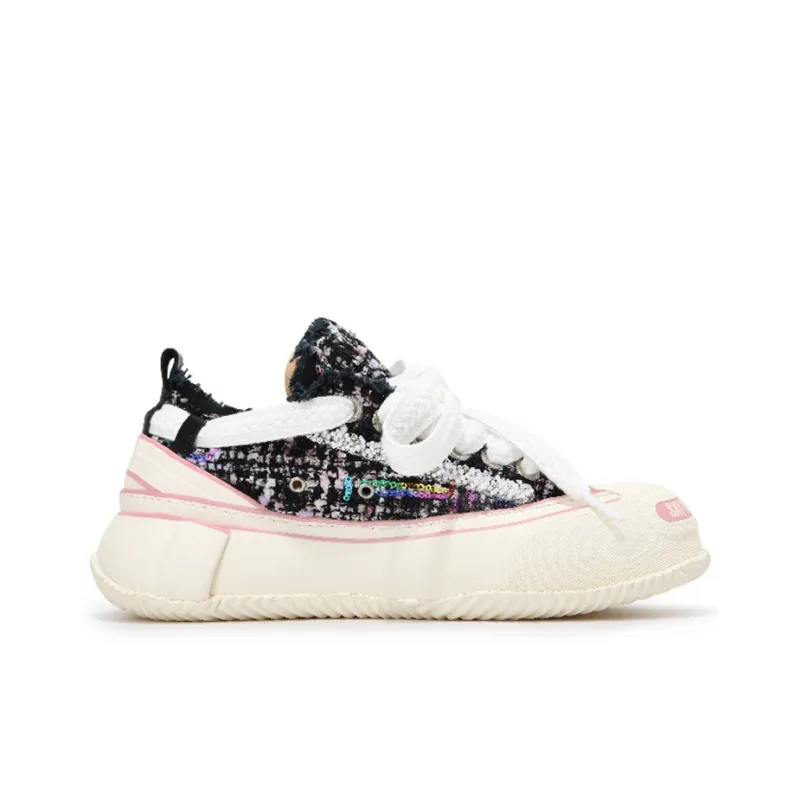 VESSEL G.o.p. 2.0 Marshmallow Lows 'black Tweed' Low Top Canvas Shoes Unisex Black White-2