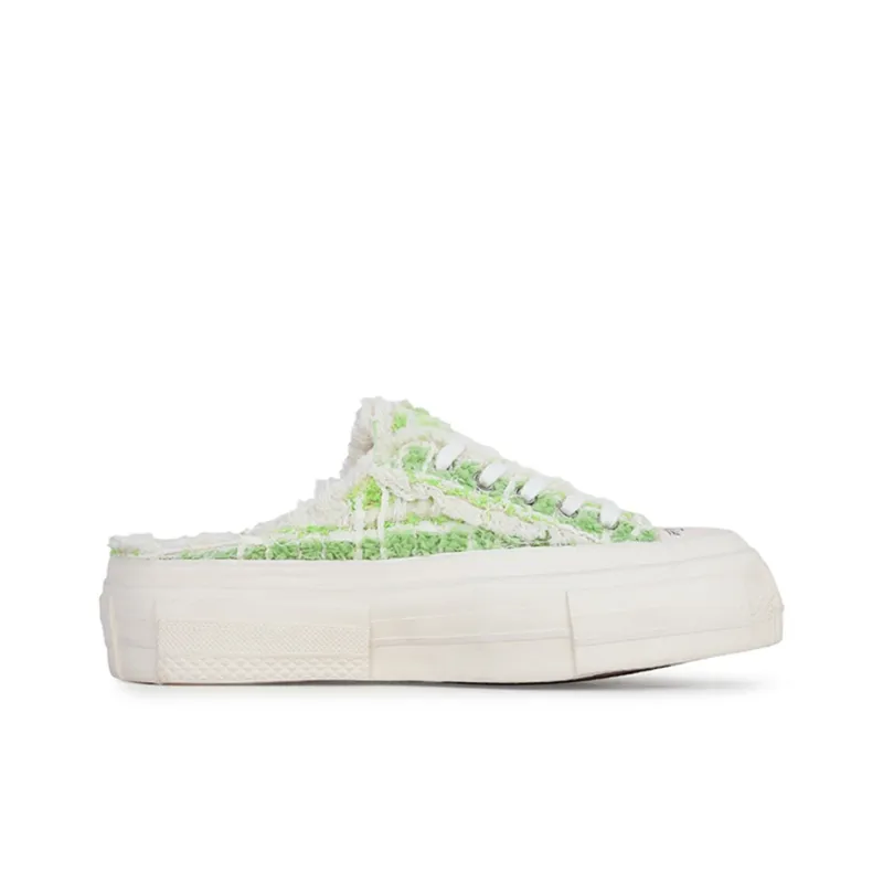 VESSEL G.O.P. Slip On 'Grass Tweed' Low Top Canvas Shoes Unisex Verdant Green-2