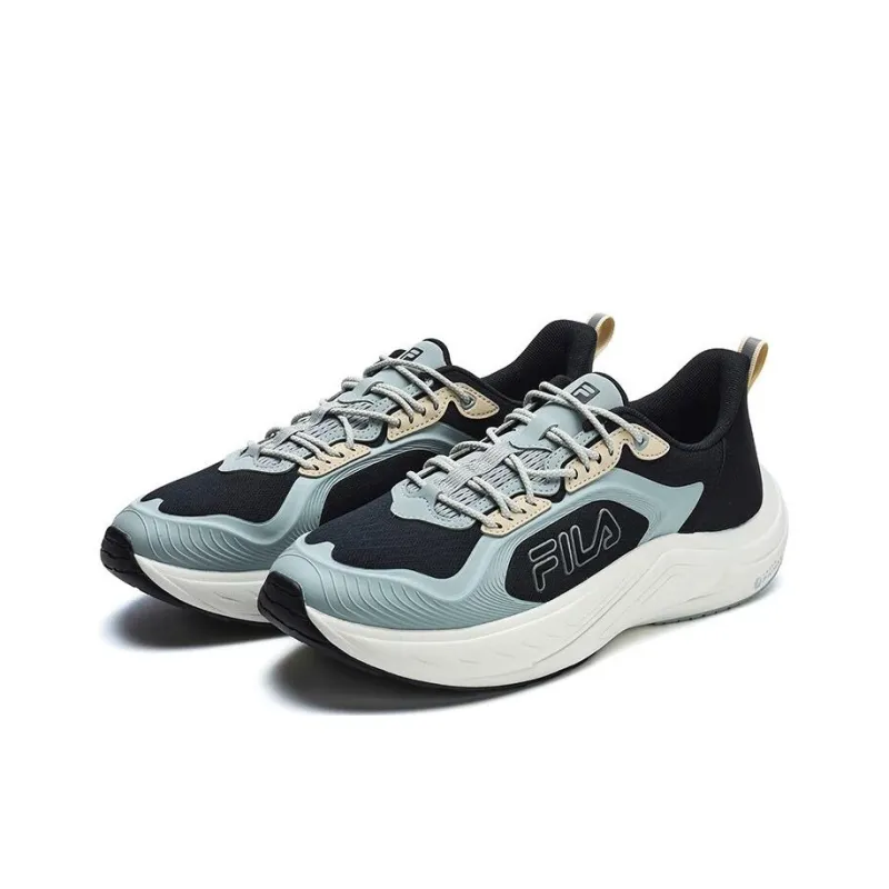 FILA Cushioned Slip Resistant Abrasion Resistant Low Top Running Shoes Men's Black Gray-2