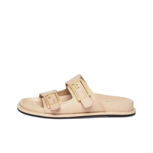 FENDI Slide Slippers Women's Beige
