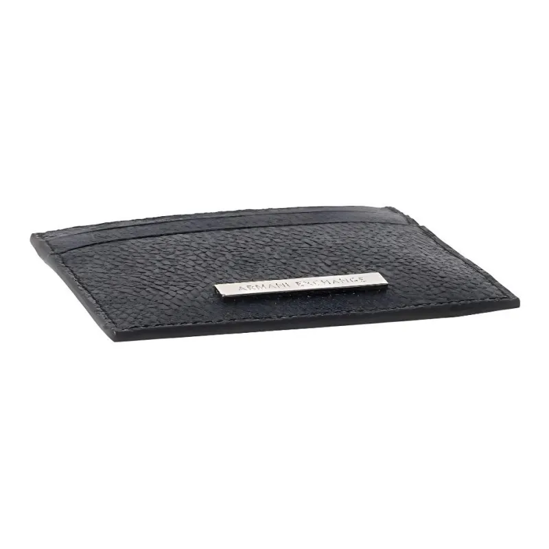 ARMANI EXCHANGEAE Grained Leather Card Holder Men's Black-2