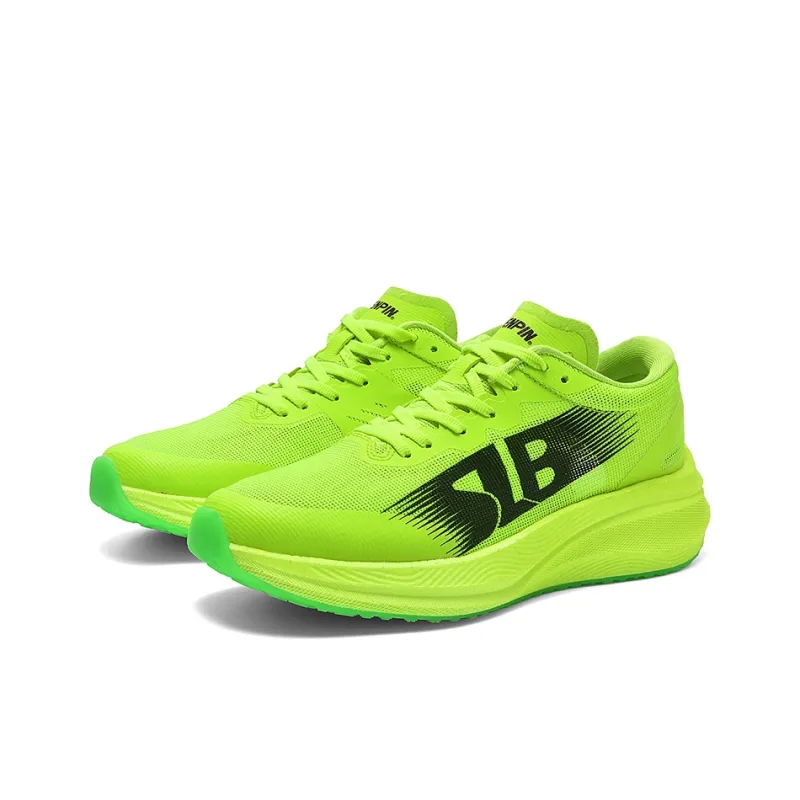 CENPIN Low-Top Cushioning Anti-Slip And Wear-Resistant Full-Length Carbon Plate Running Shoes Unisex Jadeite/Neon Green-3