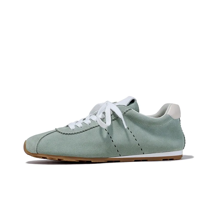 BELLALILY Low-Top Casual Shoes 1cm Women's Green Apricot Light Blue Dusty Pink-1