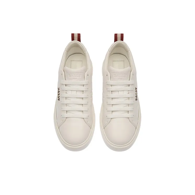 BALLY Low Top Stylish Skateboarding Shoes Women's White-3