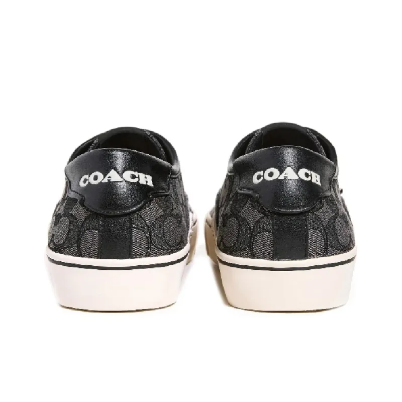COACH Low Top Stylish Skateboarding Shoes Men's Black-3