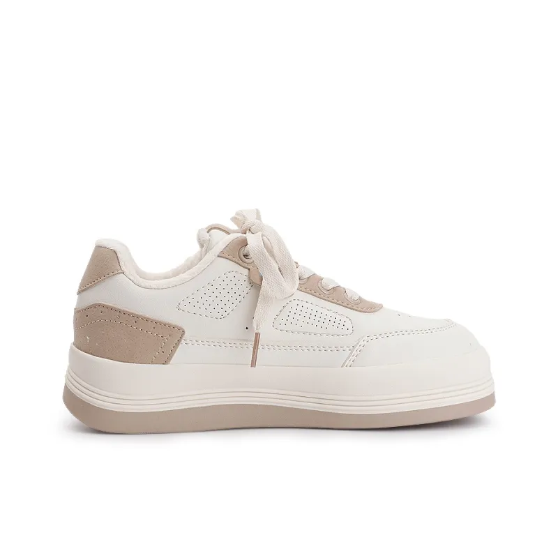 Shen Linsen Anti Slip Wear Resistant Low Top Skateboard Shoes Women's Beige Brown-1