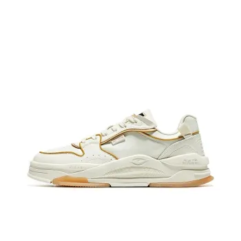 Erke White Peach Oolong Anti Slip Wear Resistant Low Top Skateboard Shoes White Brown