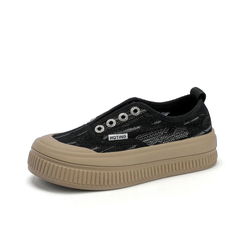 RED DRAGONFLY Casual Shoes Women's Low Top Beige Apricot/Beige Black-6