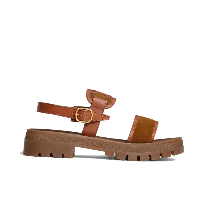 CELINE CLEA TRIOMPHE Beach Sandals Women's Brown-1