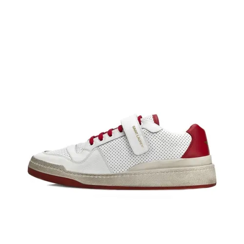 SAINT LAURENT Skateboard Shoes Men Low-Top White/Red