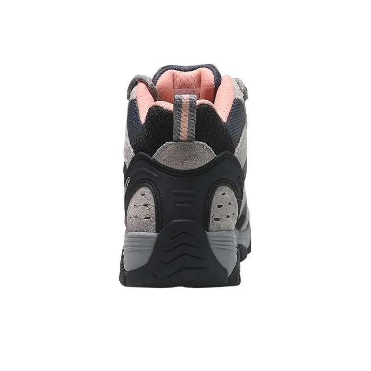 HUMTTO Cushioning Anti Slip And Wear Resistant High Top Outdoor Shoes Women's Gray Pink-3