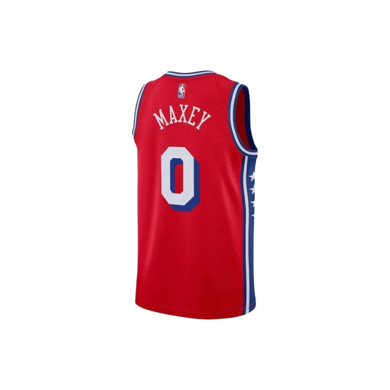 NBA Philadelphia 76ers Jordan Tyrese Maxey Basketball Jerseys Unisex Red-1