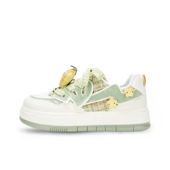 RUN MANNER Slip Resistant Height Increasing Low Top Skateboard Shoes Women's Matcha Green