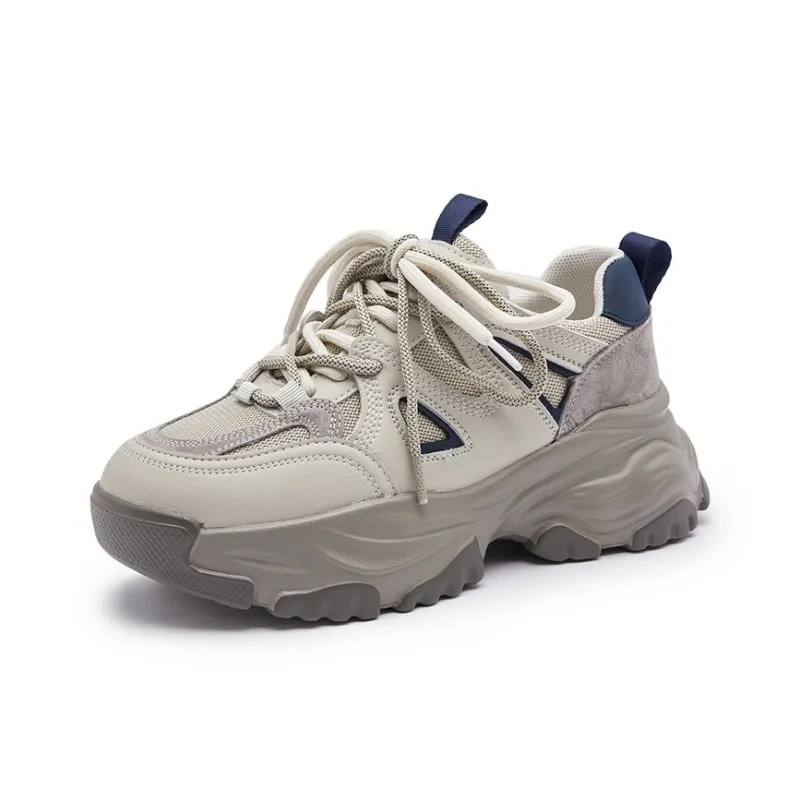 Milan Love Song Cushioning Height Increasing Wear Resistant Low Top Chunky Sneakers 6cm Women's-5